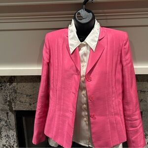 Vibrant Pink Women's Blazer and Skirt